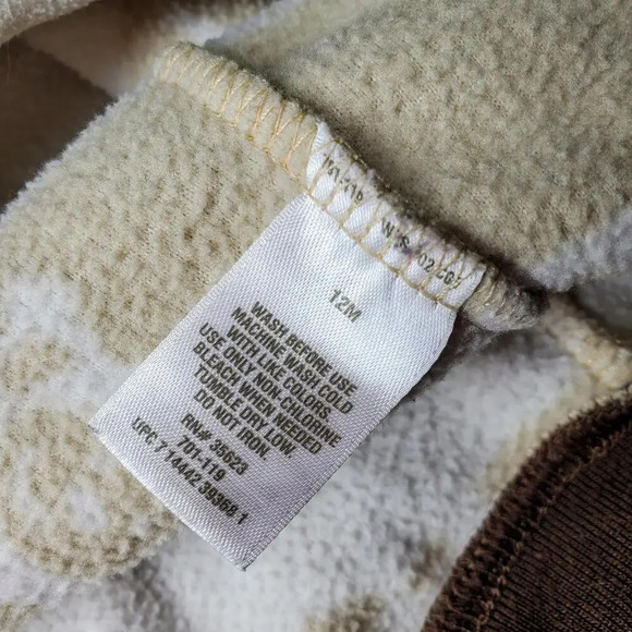 Child of Mine by Carter's Size 12M Beige and White Striped Fleece Baby Romper - Picture 5 of 13